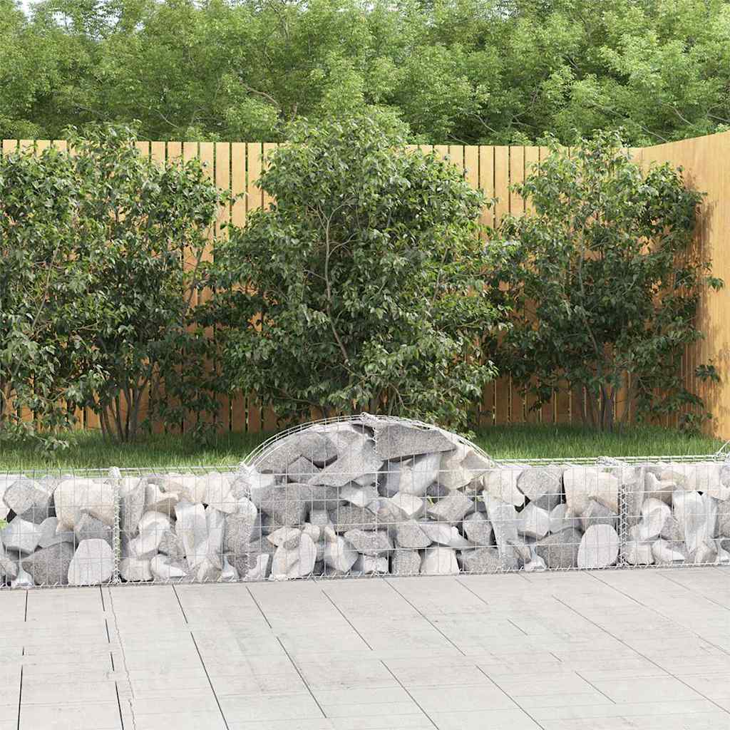 buede gabionkurve 14 stk. 200x30x40/60 cm galvaniseret jern