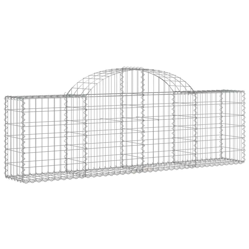 buede gabionkurve 7 stk. 200x30x60/80 cm galvaniseret jern