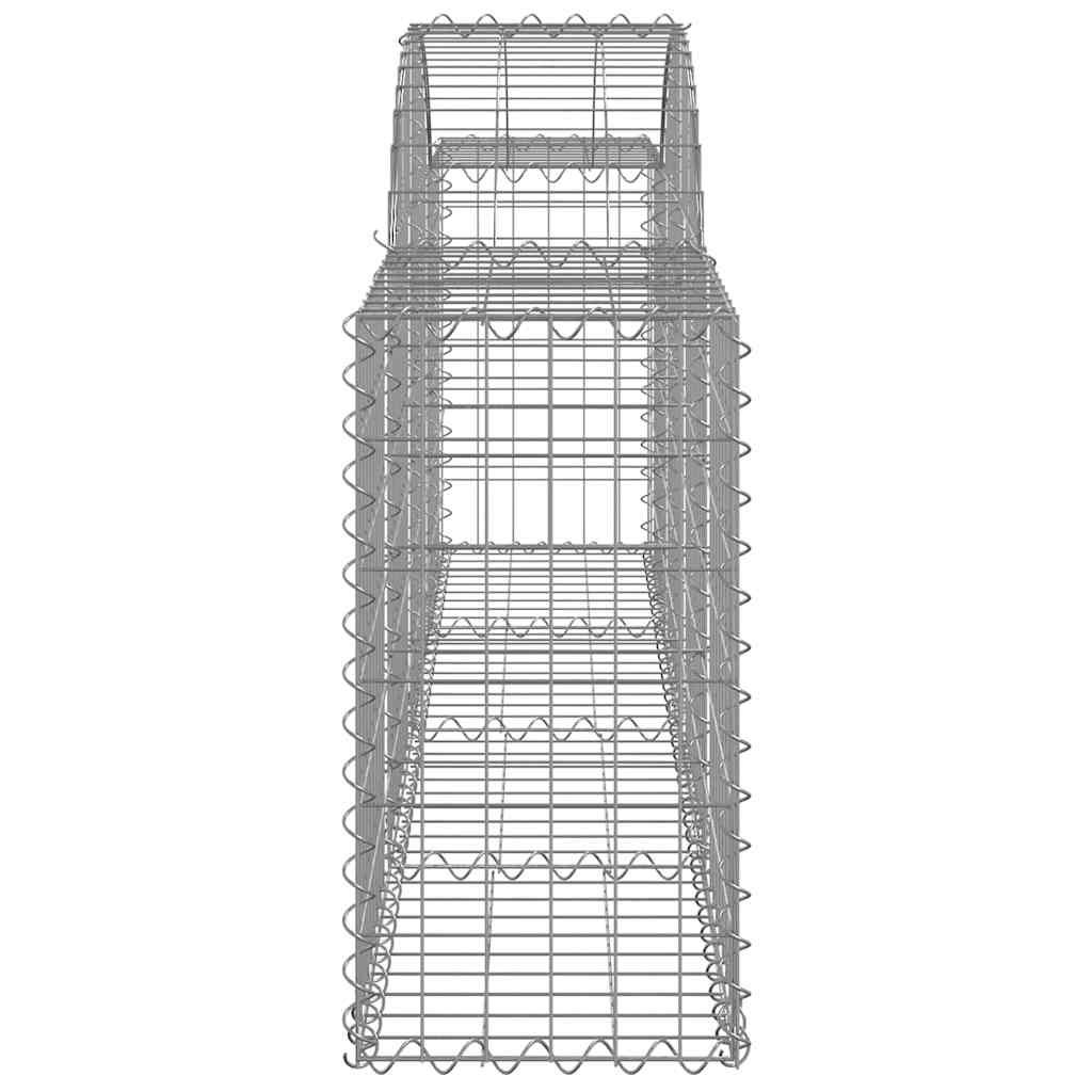 buede gabionkurve 7 stk. 200x30x60/80 cm galvaniseret jern