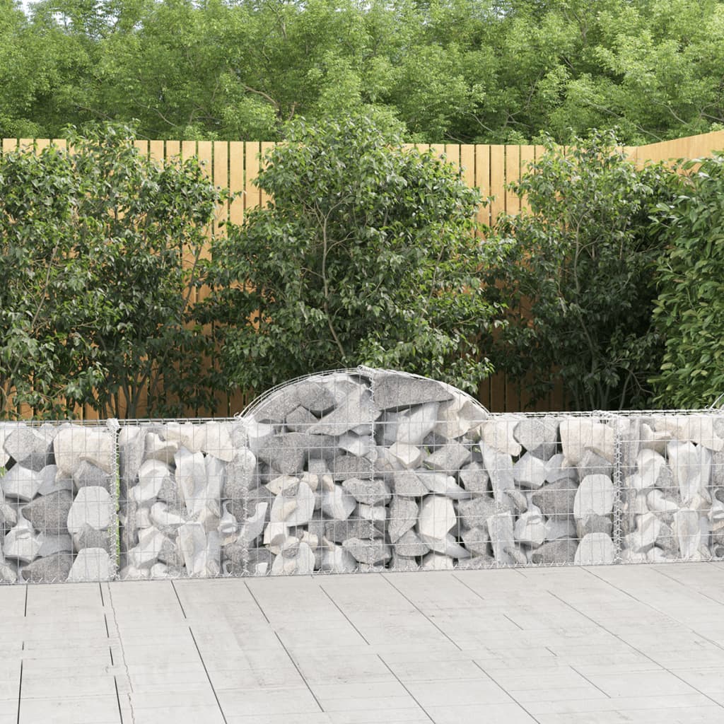 buede gabionkurve 25 stk. 200x30x60/80 cm galvaniseret jern