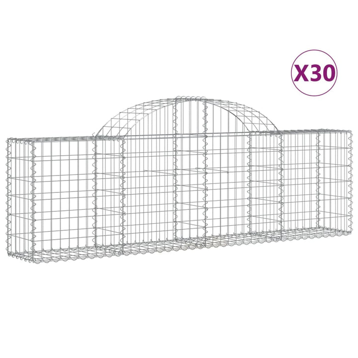 buede gabionkurve 30 stk. 200x30x60/80 cm galvaniseret jern