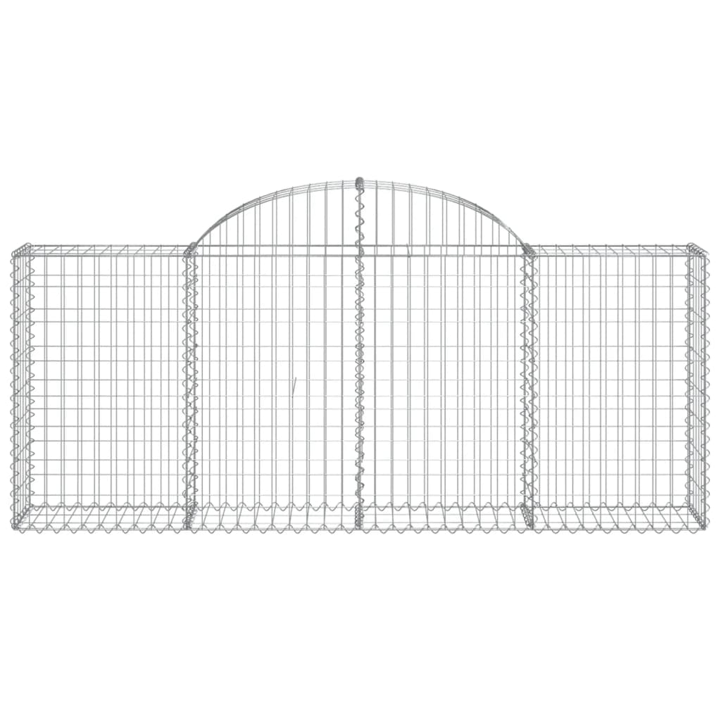 buede gabionkurve 2 stk. 200x30x80/100 cm galvaniseret jern