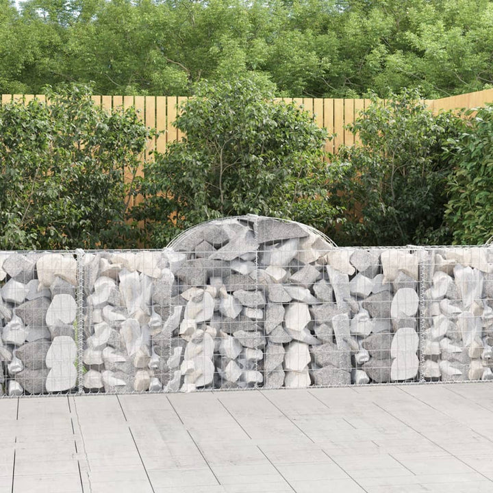 buede gabionkurve 2 stk. 200x30x80/100 cm galvaniseret jern