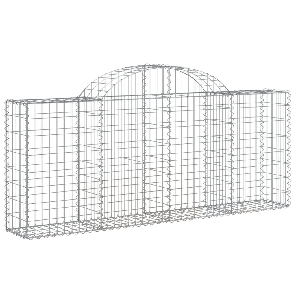buede gabionkurve 3 stk. 200x30x80/100 cm galvaniseret jern