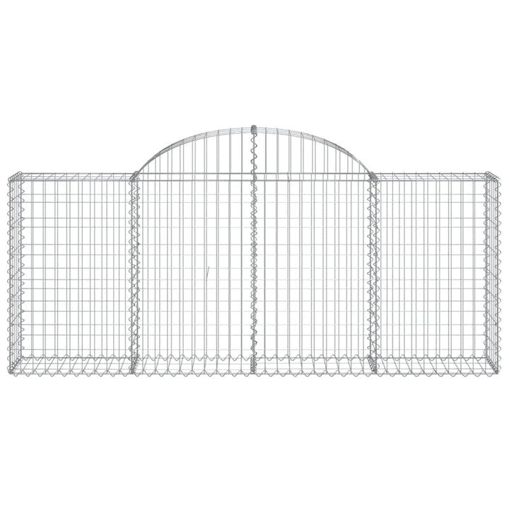 buede gabionkurve 14 stk. 200x30x80/100 cm galvaniseret jern