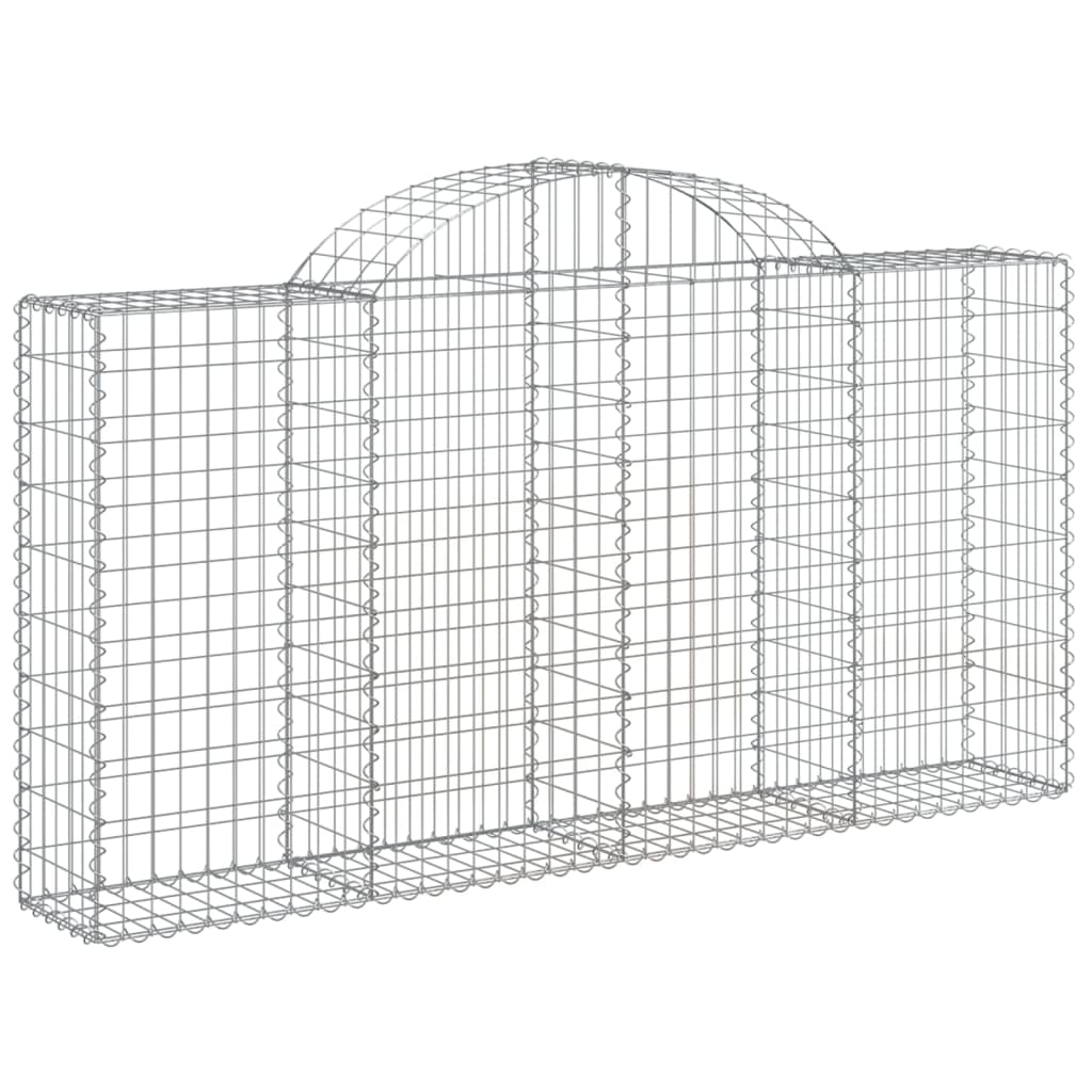 buede gabionkurve 2 stk. 200x30x100/120 cm galvaniseret jern