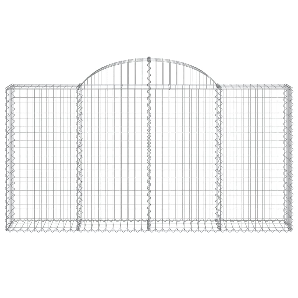 buede gabionkurve 2 stk. 200x30x100/120 cm galvaniseret jern
