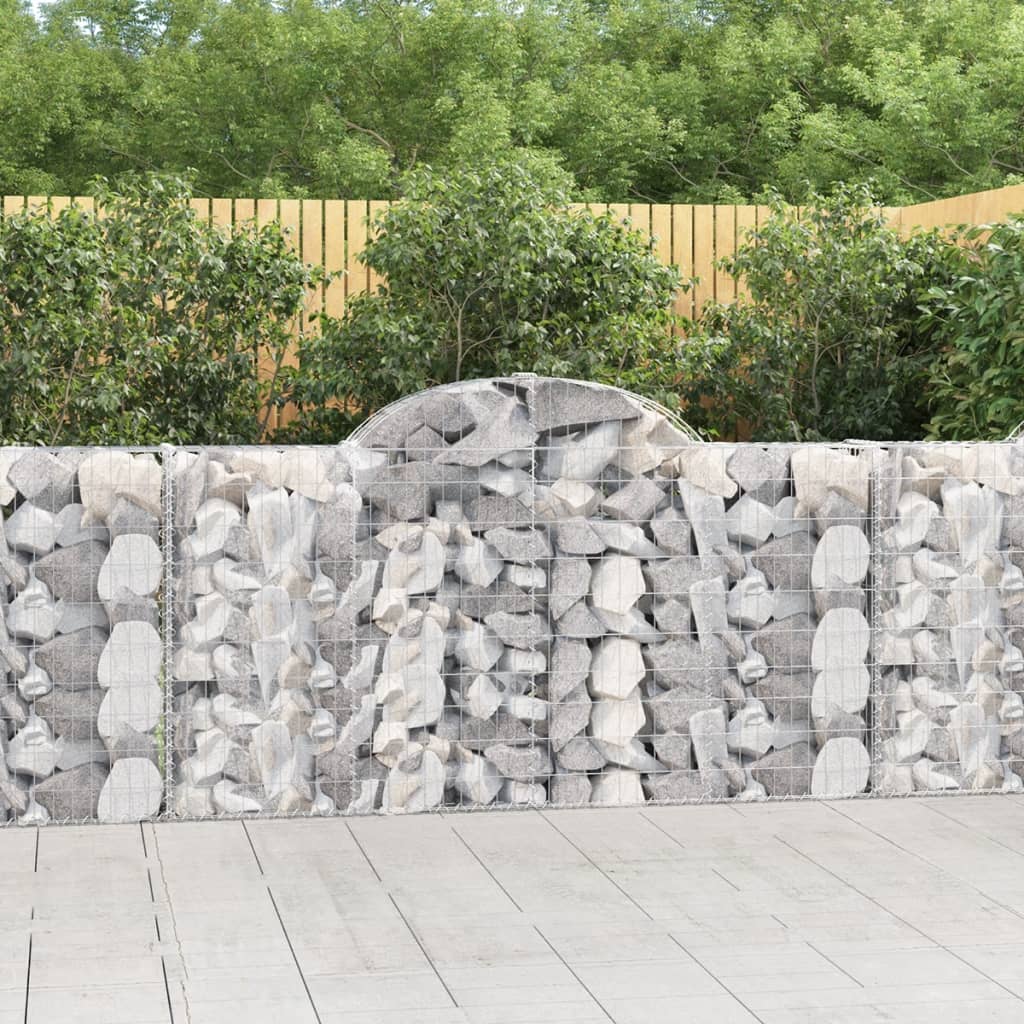 buede gabionkurve 14 stk. 200x30x100/120 cm galvaniseret jern