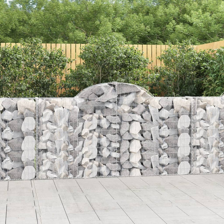 buede gabionkurve 14 stk. 200x30x100/120 cm galvaniseret jern