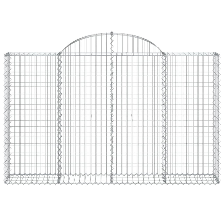 buede gabionkurve 2 stk. 200x30x120/140 cm galvaniseret jern