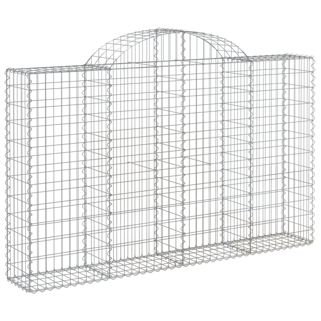 buede gabionkurve 6 stk. 200x30x120/140 cm galvaniseret jern