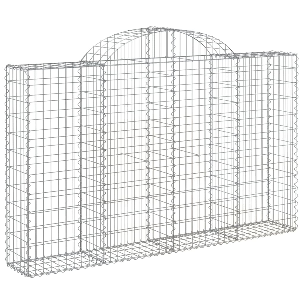 buede gabionkurve 15 stk. 200x30x120/140 cm galvaniseret jern
