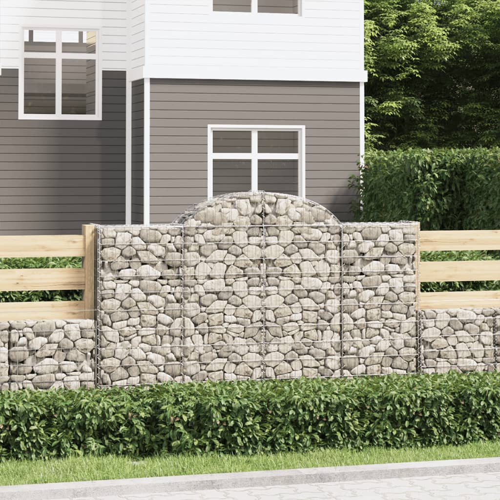 buede gabionkurve 15 stk. 200x30x120/140 cm galvaniseret jern