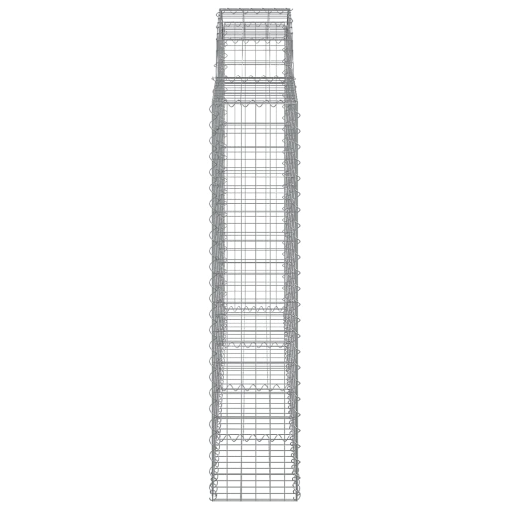 buede gabionkurve 7 stk. 200x30x140/160 cm galvaniseret jern