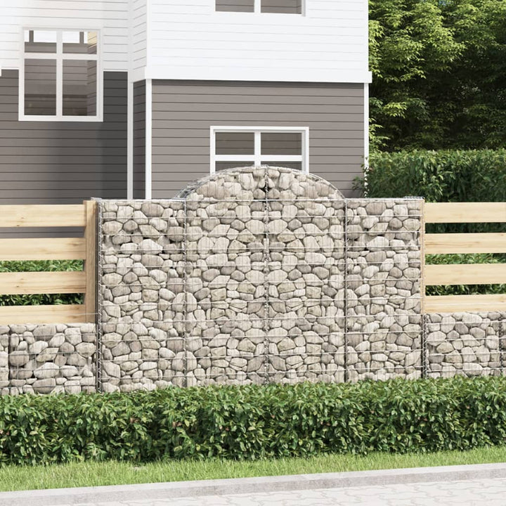 buede gabionkurve 9 stk. 200x30x140/160 cm galvaniseret jern