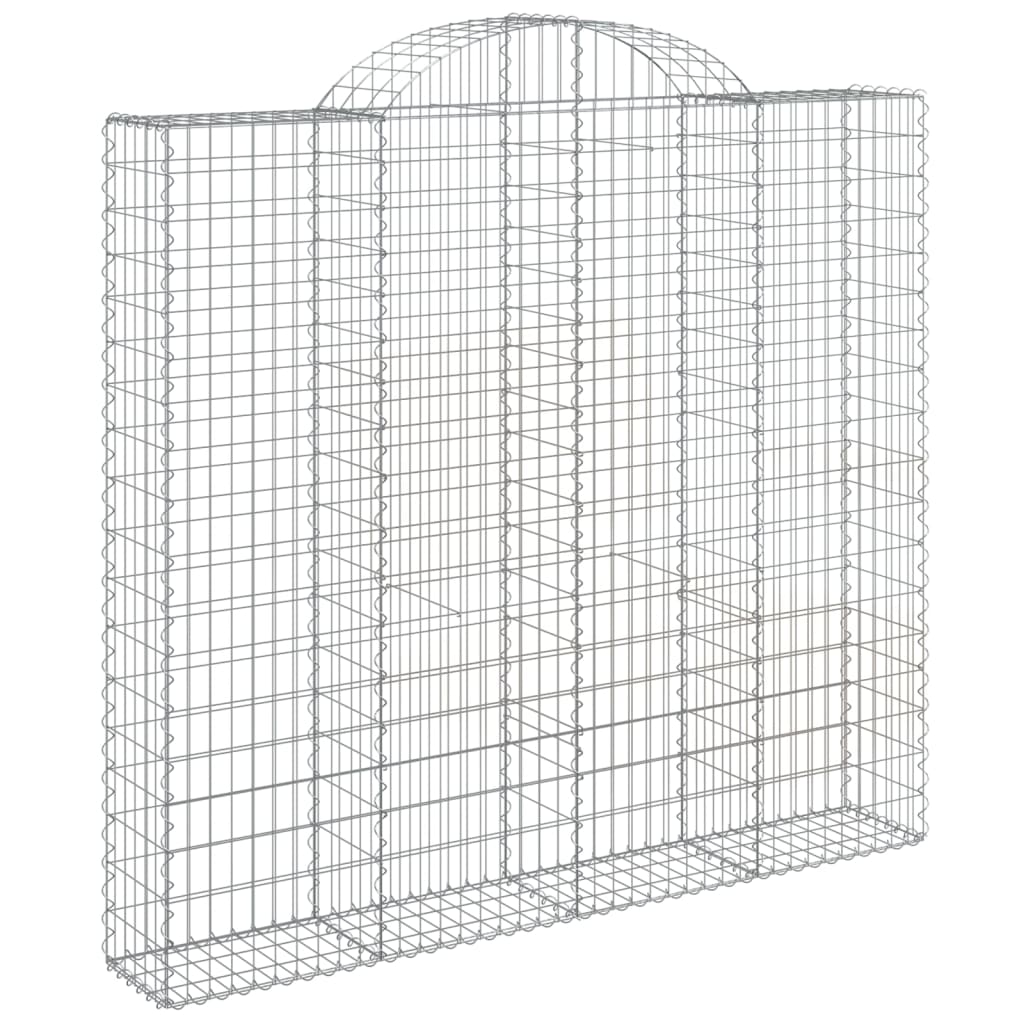 buede gabionkurve 7 stk. 200x30x180/200 cm galvaniseret jern