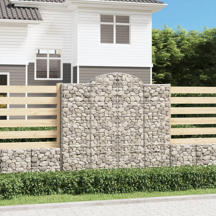 buede gabionkurve 7 stk. 200x30x180/200 cm galvaniseret jern