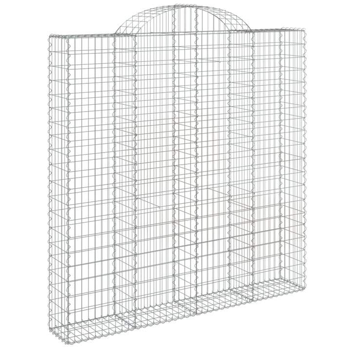 buede gabionkurve 7 stk. 200x30x200/220 cm galvaniseret jern