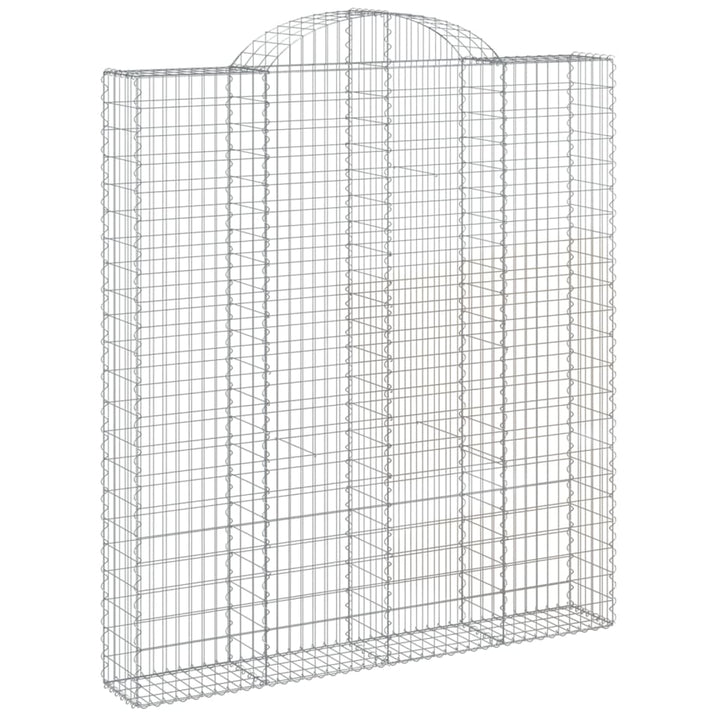 buede gabionkurve 2 stk. 200x30x220/240 cm galvaniseret jern