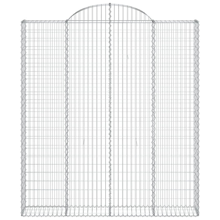 buede gabionkurve 2 stk. 200x30x220/240 cm galvaniseret jern