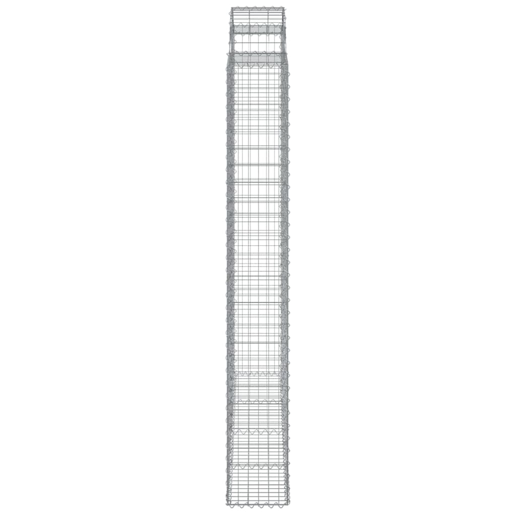 buede gabionkurve 2 stk. 200x30x220/240 cm galvaniseret jern