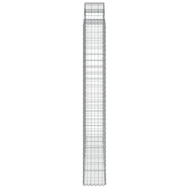 buede gabionkurve 2 stk. 200x30x220/240 cm galvaniseret jern