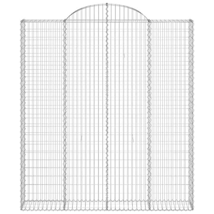 buede gabionkurve 3 stk. 200x30x220/240 cm galvaniseret jern