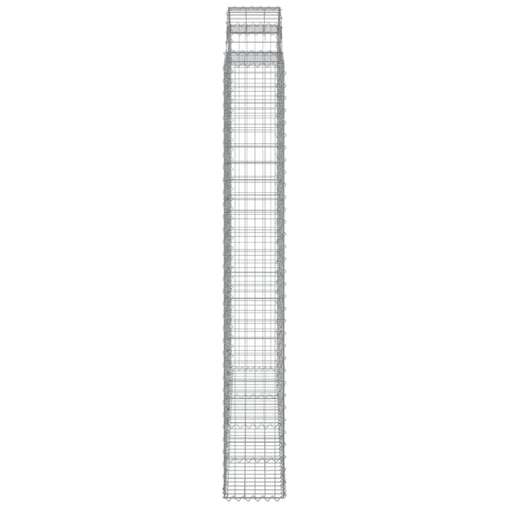 buede gabionkurve 6 stk. 200x30x220/240 cm galvaniseret jern