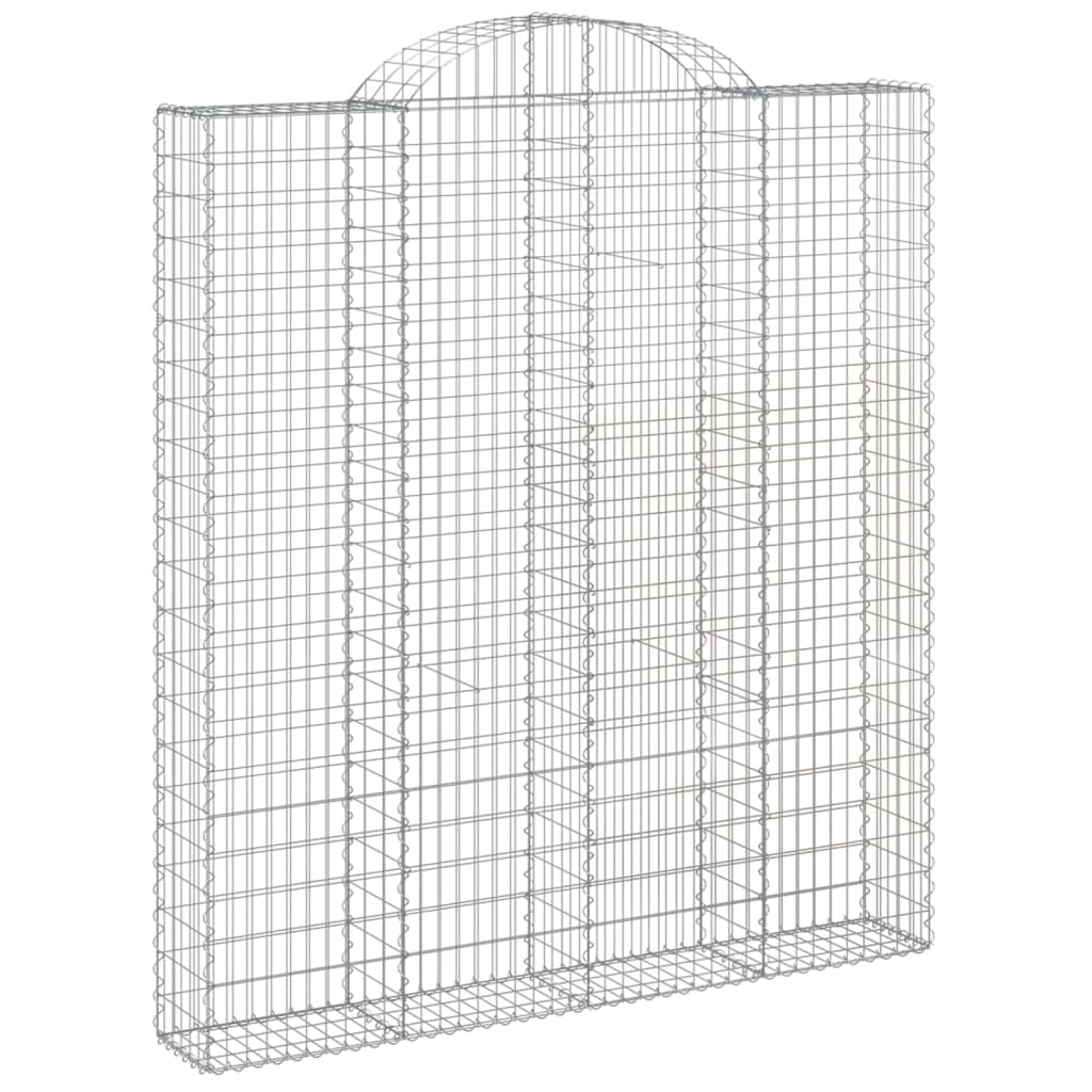 buede gabionkurve 7 stk. 200x30x220/240 cm galvaniseret jern