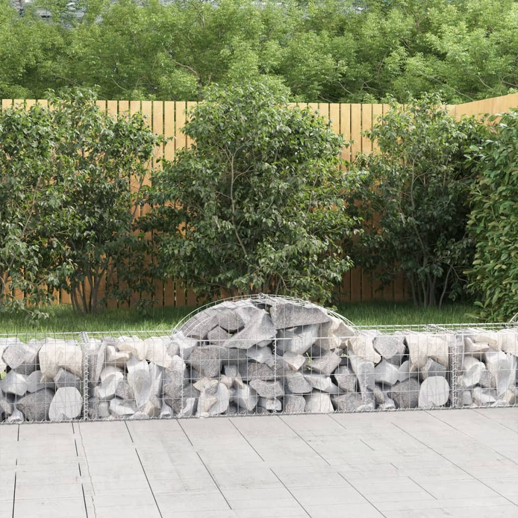 buede gabionkurve 2 stk. 200x50x40/60 cm galvaniseret jern