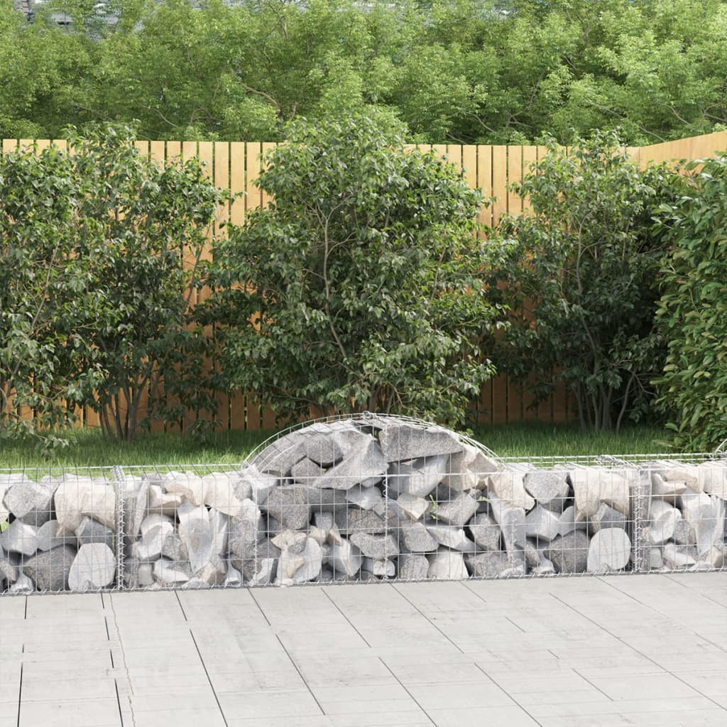 buede gabionkurve 3 stk. 200x50x40/60 cm galvaniseret jern