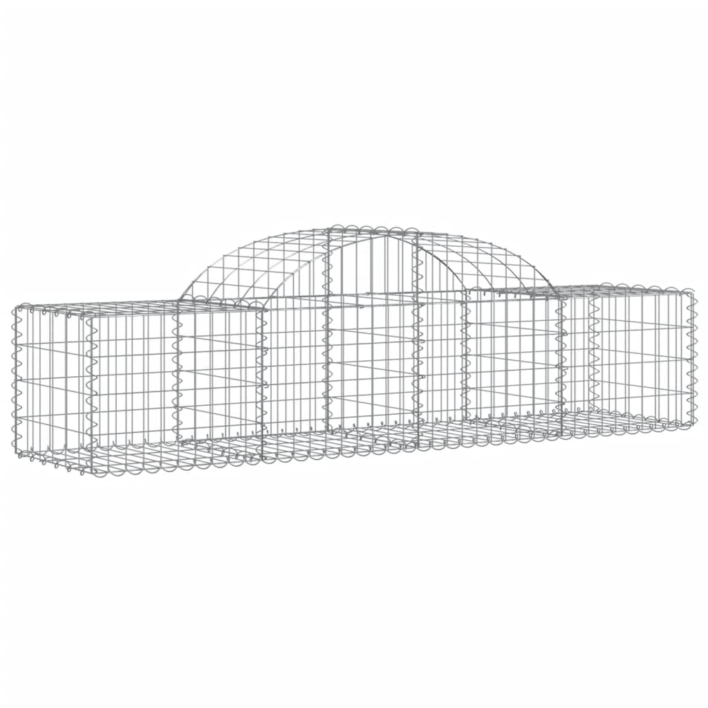 buede gabionkurve 7 stk. 200x50x40/60 cm galvaniseret jern