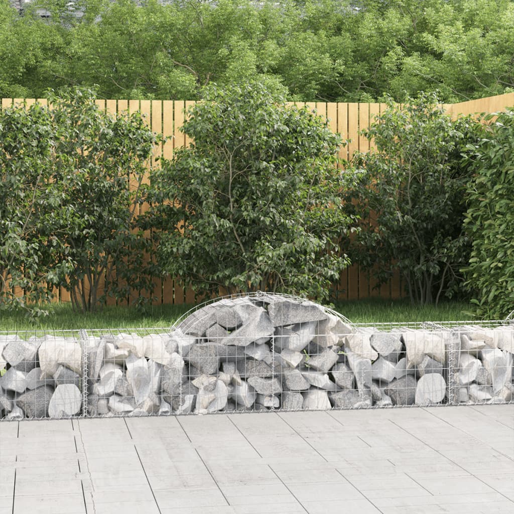 buede gabionkurve 7 stk. 200x50x40/60 cm galvaniseret jern