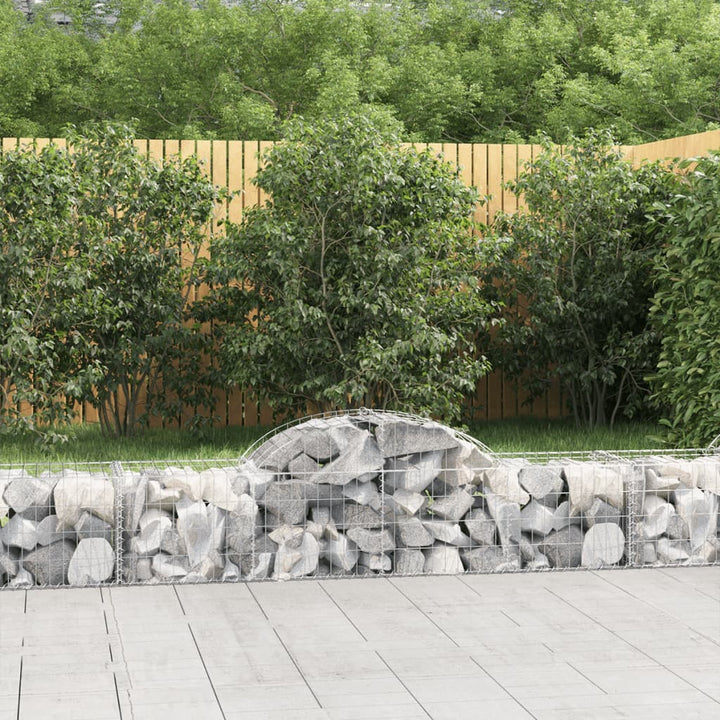 buede gabionkurve 7 stk. 200x50x40/60 cm galvaniseret jern