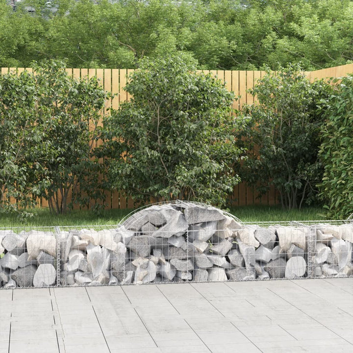 buede gabionkurve 14 stk. 200x50x40/60 cm galvaniseret jern