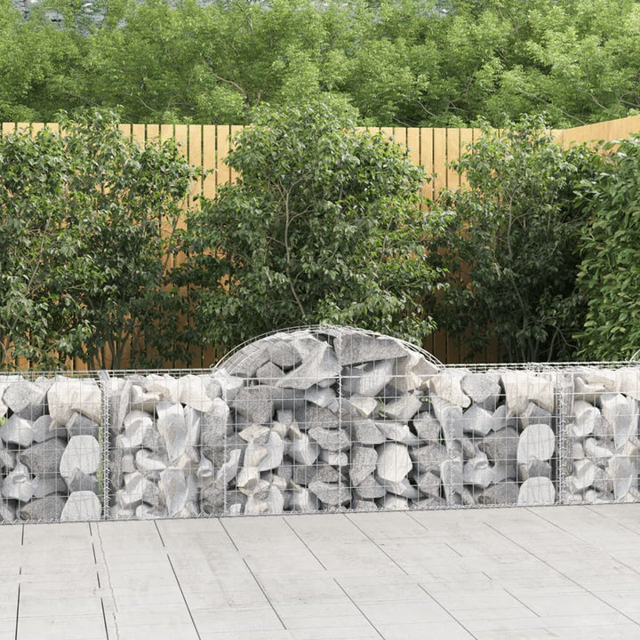 buede gabionkurve 9 stk. 200x50x60/80 cm galvaniseret jern