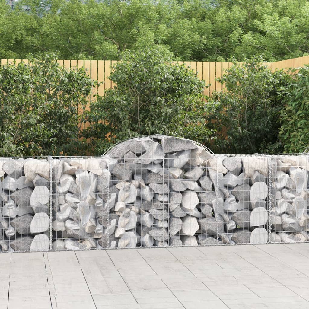 buede gabionkurve 2 stk. 200x50x80/100 cm galvaniseret jern