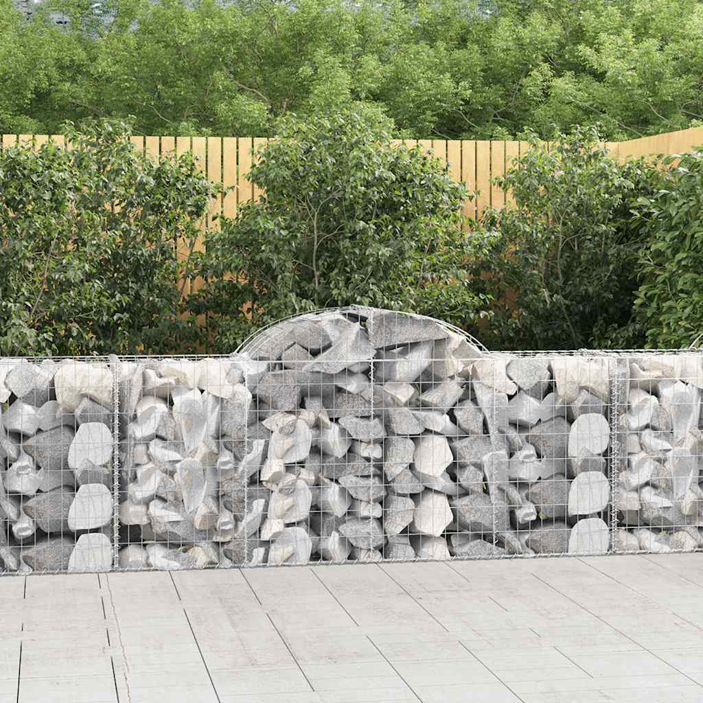 buede gabionkurve 13 stk. 200x50x80/100 cm galvaniseret jern