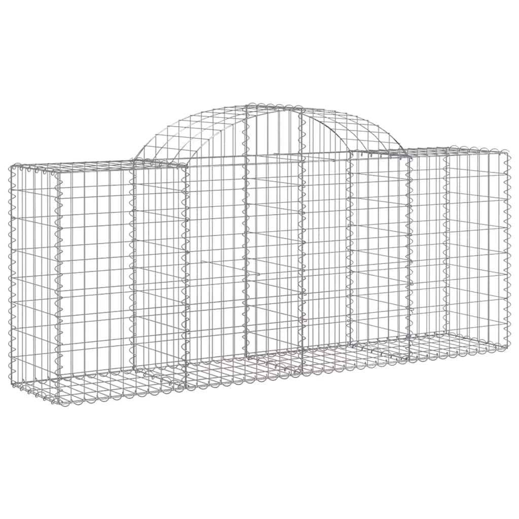 buede gabionkurve 20 stk. 200x50x80/100 cm galvaniseret jern