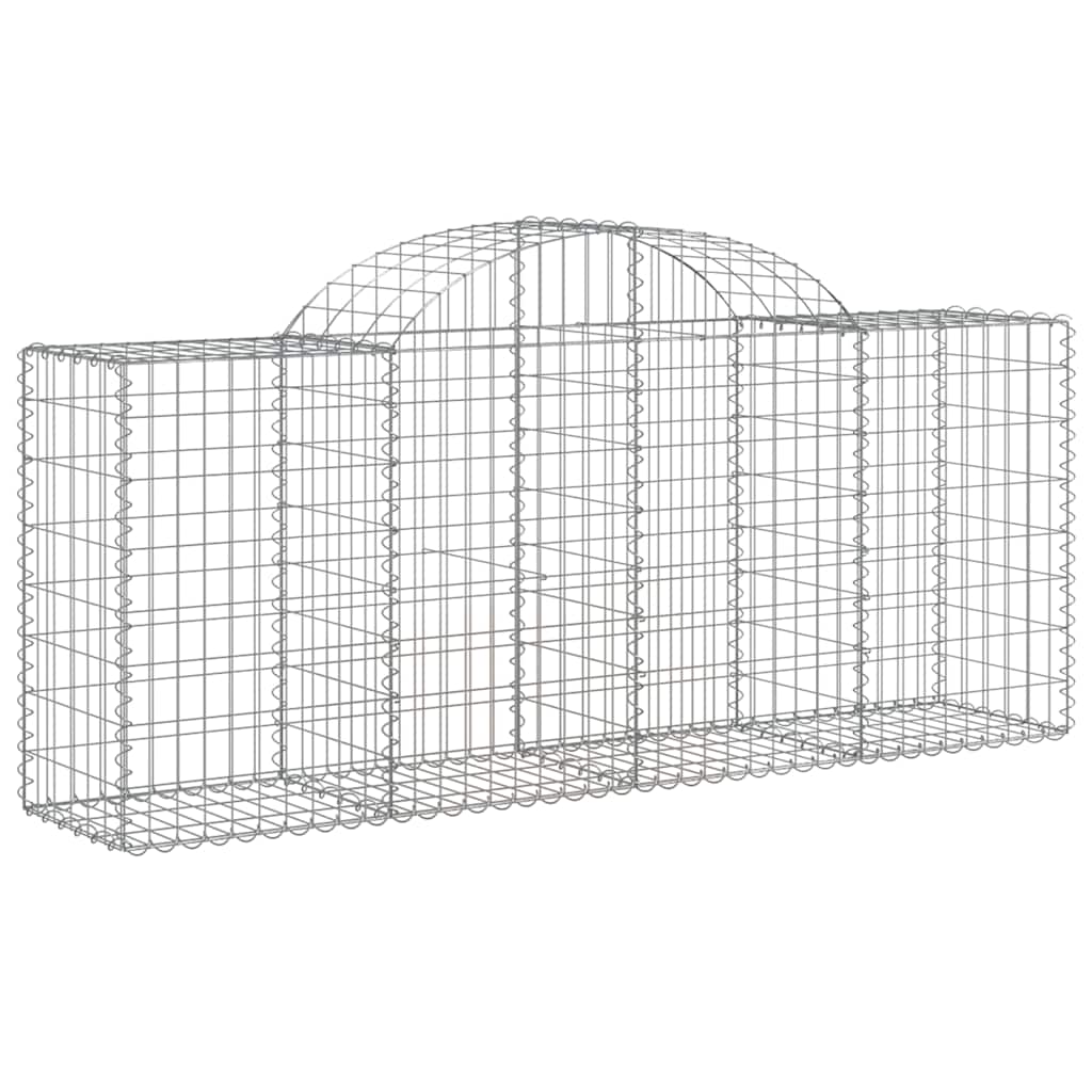 buede gabionkurve 25 stk. 200x50x80/100 cm galvaniseret jern