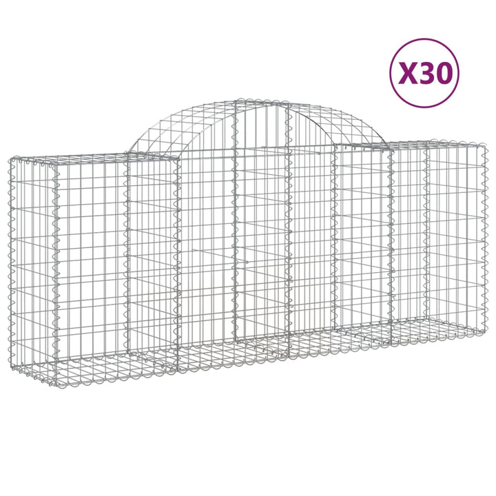 buede gabionkurve 30 stk. 200x50x80/100 cm galvaniseret jern