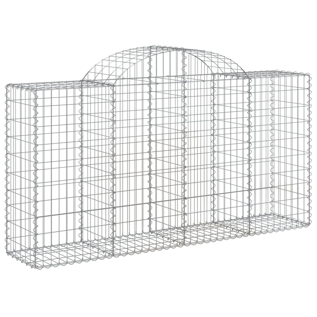 buede gabionkurve 2 stk. 200x50x100/120 cm galvaniseret jern