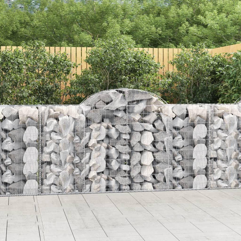 buede gabionkurve 2 stk. 200x50x100/120 cm galvaniseret jern