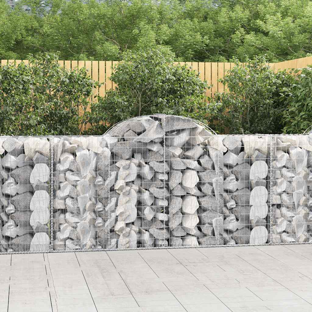 buede gabionkurve 4 stk. 200x50x100/120 cm galvaniseret jern