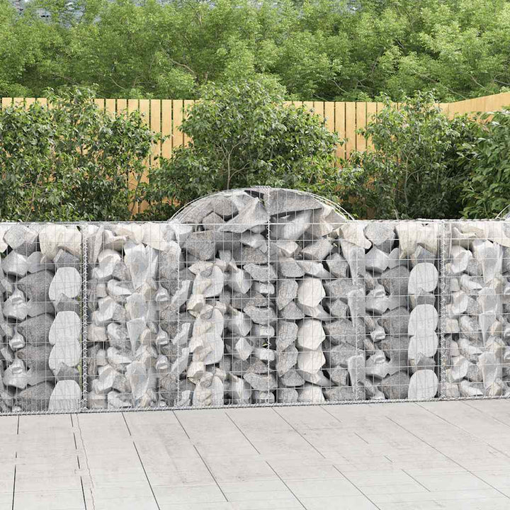 buede gabionkurve 4 stk. 200x50x100/120 cm galvaniseret jern