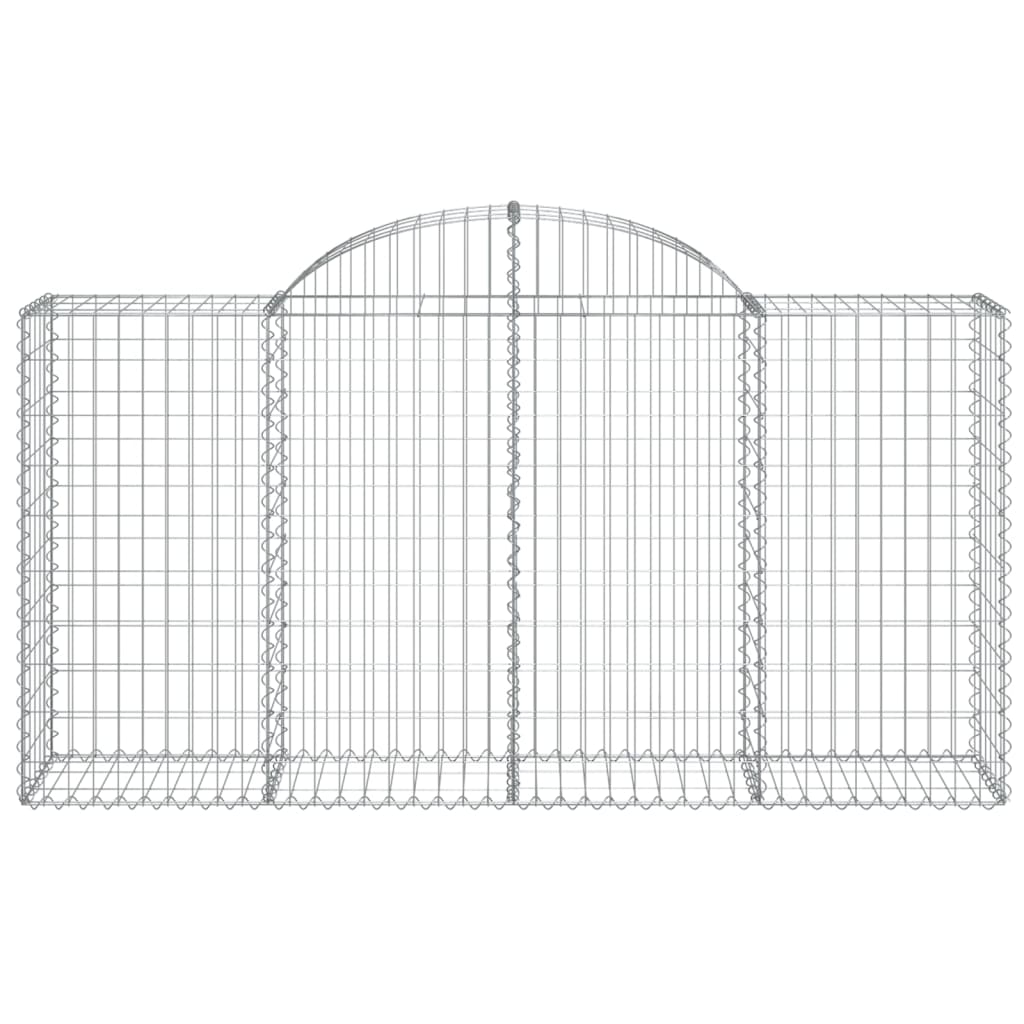 buede gabionkurve 6 stk. 200x50x100/120 cm galvaniseret jern