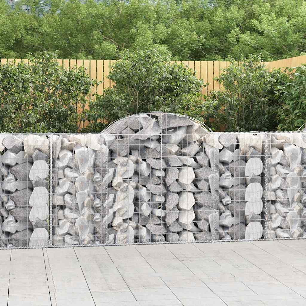 buede gabionkurve 8 stk. 200x50x100/120 cm galvaniseret jern