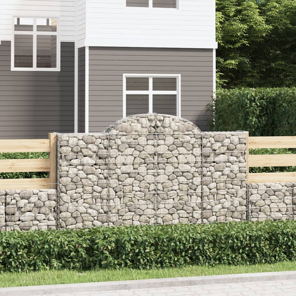 buede gabionkurve 6 stk. 200x50x120/140 cm galvaniseret jern