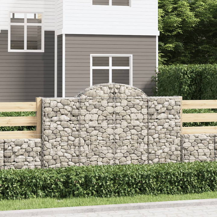 buede gabionkurve 18 stk. 200x50x120/140 cm galvaniseret jern