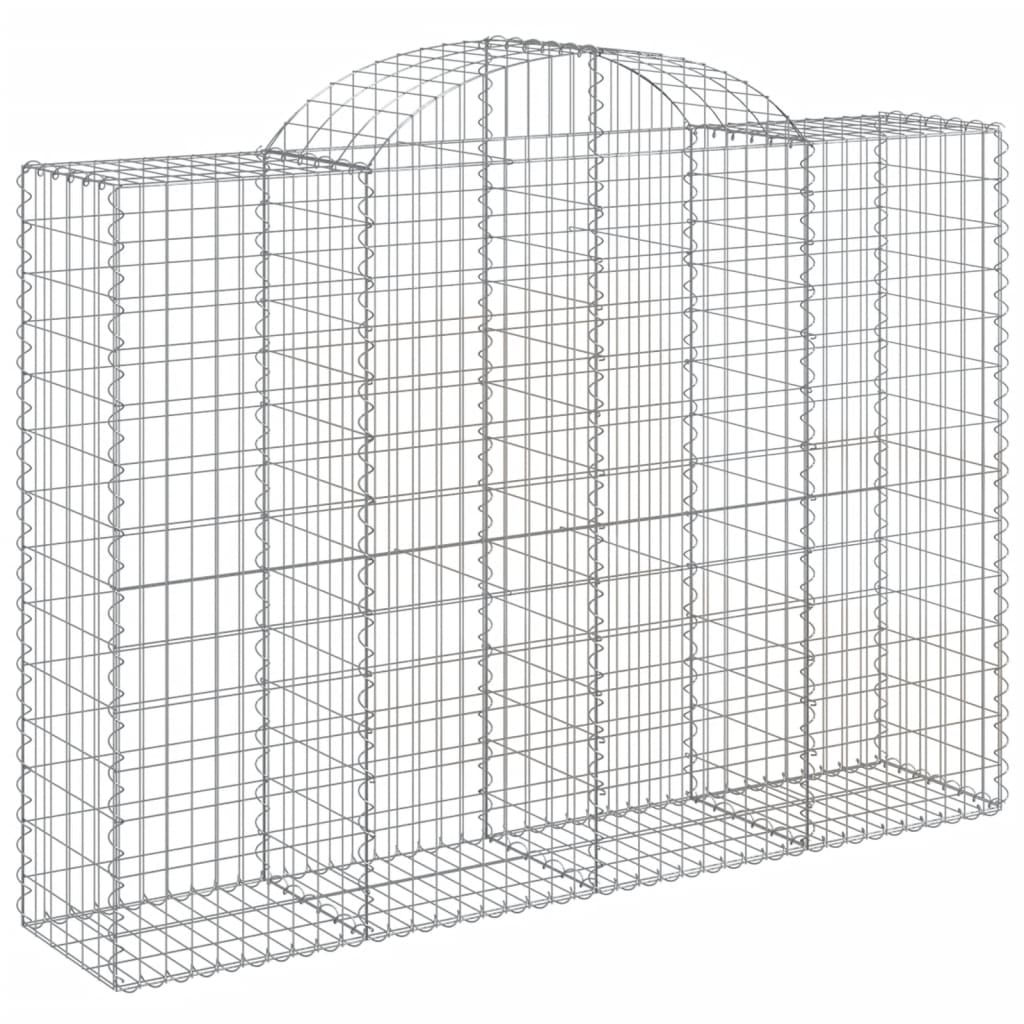 buede gabionkurve 6 stk. 200x50x140/160 cm galvaniseret jern